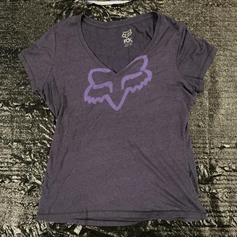 Fox-racing Men's Purple and Navy T-shirt